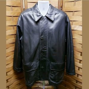Hathaway Black Genuine Soft Lined Leather Jacket